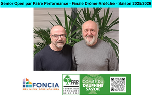 Senior Open par Paire Performance - Finale Drôme-Ardèche