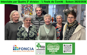 Interclubs par Quatre 2° division - ½ finale de Comité