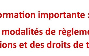 Nouvelles modalités règlement inscriptions
