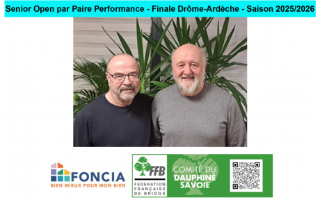 Senior Open par Paire Performance - Finale Drôme-Ardèche