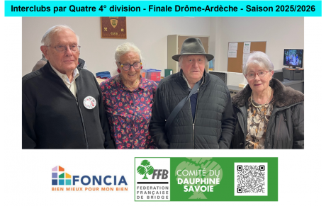 Interclubs par Quatre 4° division - Finale Drôme-Ardèche