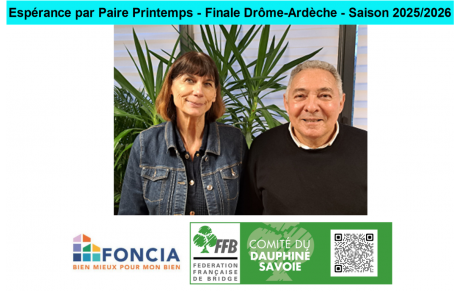 Espérance par Paire Printemps - Finale Drôme-Ardèche