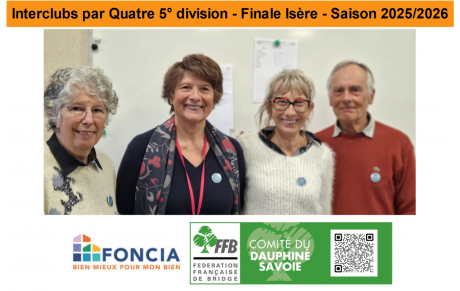 Interclubs par Quatre 5° division - Finale Isère