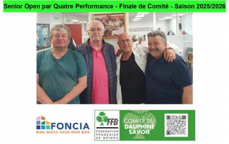 Senior Open par Quatre Performance - Finale de Comité